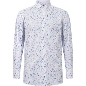 OLYMP - Modern Fit - Overhemd - Wit Dessin - Strijkvrij - Boordmaat 43