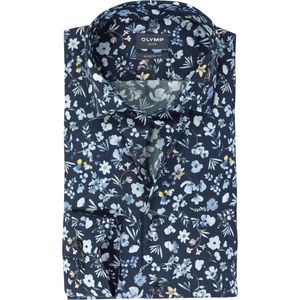OLYMP - Overhemd - Marine Blauw - Poplin - Licht Getailleerd