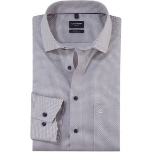 Olymp - Overhemd - Beige Blauw - Katoen - Modern Fit
