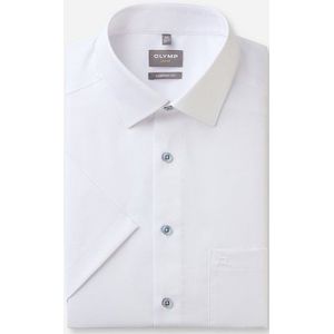 OLYMP - Comfort Fit - Overhemd - Wit - Korte Mouw - Structuur