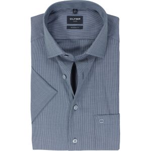 OLYMP modern fit overhemd, korte mouw, structuur, marine blauw