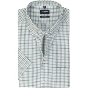 OLYMP - Modern Fit - Overhemd - Groen Geruit - Strijkvrij - Boordmaat: 44