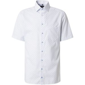 OLYMP - Overhemd - Wit - Poplin - Korte Mouwen - Strijkvrij