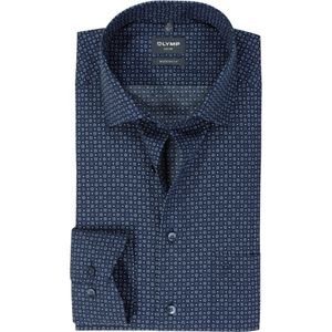 OLYMP - Heren Overhemd - Marine Blauw - Poplin - Extra Lange Mouwen