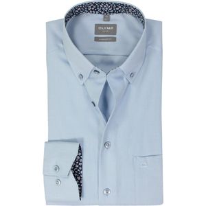 OLYMP - Comfort Fit - Overhemd - Lichtblauw - Popeline, Strijkvrij