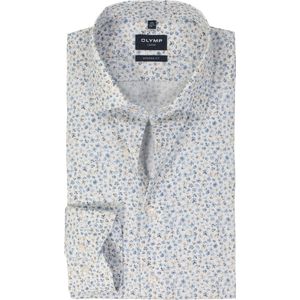 OLYMP - Multicolor Fantasie - Overhemd - Wit - Popeline - Strijkvrij