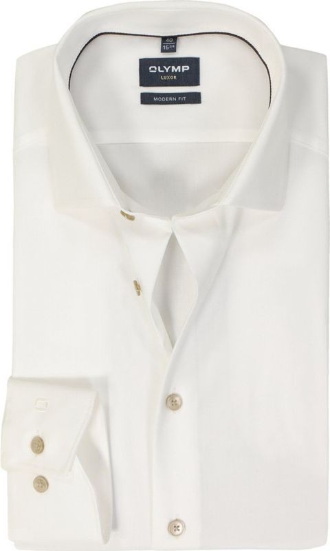 OLYMP - Modern Fit - Overhemd - Beige - Katoen - Strijkvrij