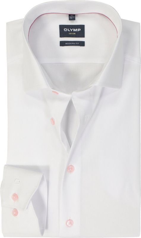 OLYMP - Overhemd - Wit - Poplin - Lange Mouwen