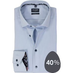 OLYMP modern fit overhemd, mouwlengte 7, chambray, lichtblauw