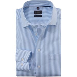 Olymp - Luxor - Overhemd - Blauw-Wit Gestreept - Katoen