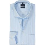 OLYMP - Modern Fit - Overhemd - Lichtblauw Gestreept - Popeline - Strijkvrij