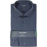 OLYMP - Heren Overhemd - Marine Blauw - Structuurweving - Lange Mouwen