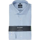 OLYMP - Overhemd - Lichtblauw - Structuurweving - Lange Mouwen