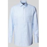 OLYMP - Overhemd - Lichtblauw - Structuurweving - Lange Mouwen