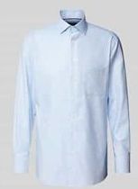 OLYMP - Overhemd - Lichtblauw - Structuurweving - Lange Mouwen