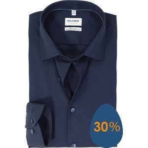 OLYMP Level 5 body fit overhemd, popeline, donkerblauw