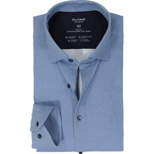 OLYMP - Heren Overhemd - Blauw - Jersey - Body Fit