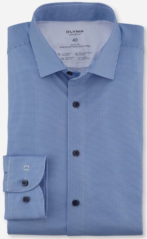 Olymp - Slim Fit Overhemd - Blauw - Katoenmix