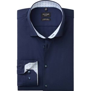 OLYMP - Overhemd - Marine Blauw - Twill - Slim Fit