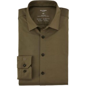 Olymp No Six 24/7 super slim overhemd mouwlengte 7 khaki