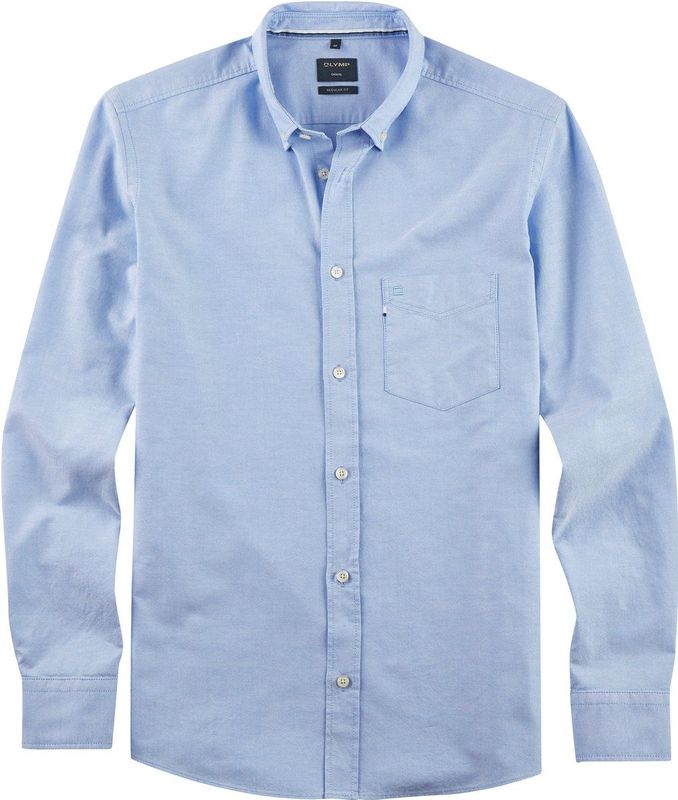 OLYMP - Overhemd - Blauw - Oxford - Regular Fit