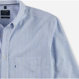 OLYMP - Overhemd - Blauw met Wit - Poplin - Lange Mouwen