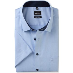 OLYMP - Heren Overhemd - Lichtblauw - Korte Mouwen - Comfort Fit