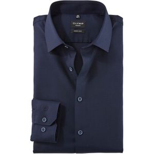 Olymp no6 Heren overhemd lange mouw blauw (Maat: 39) - Effen