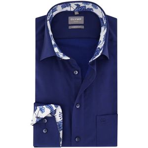 Olymp - Overhemd - Donkerblauw - Katoen