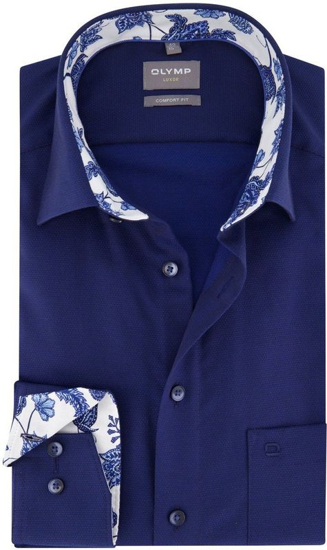 Olymp - Overhemd - Donkerblauw - Katoen