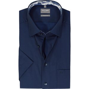 OLYMP comfort fit overhemd, korte mouw, structuur, marine blauw