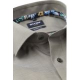 OLYMP - Modern Fit - Overhemd - Olijfgroen - Korte Mouw - Strijkvrij