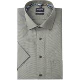 OLYMP - Modern Fit - Overhemd - Olijfgroen - Korte Mouw - Strijkvrij