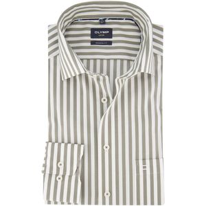 Olymp - Modern Fit Overhemd - Khaki - 100% Katoen - Strijkvrij