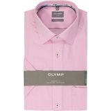 OLYMP comfort fit overhemd, korte mouw, structuur, roze