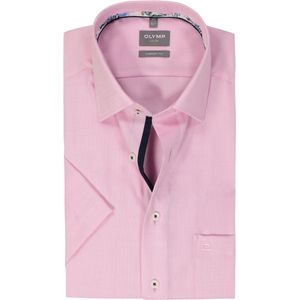 OLYMP comfort fit overhemd, korte mouw, structuur, roze