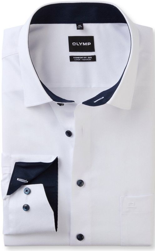 OLYMP Luxor comfort fit Big overhemd, natte, wit