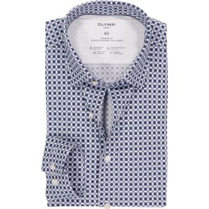 OLYMP - 24/7 Luxor - Overhemd - Wit Dessin - Strijkvriendelijk - Boordmaat 40