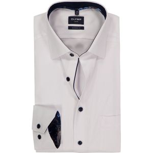 OLYMP - Luxor - Overhemd - Wit - Modern Fit - Mouwlengte 7 - Strijkvrij