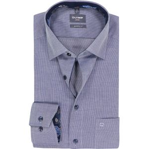 OLYMP - Luxor - Overhemd - Marine Blauw - Strijkvrij - Boordmaat 38