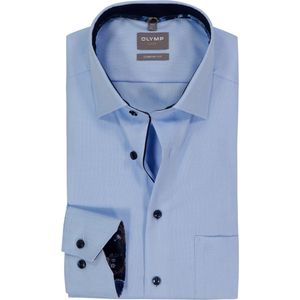 OLYMP - Luxor - Overhemd - Lichtblauw - Comfort Fit - Mouwlengte 7 - Strijkvrij