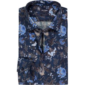 OLYMP - Luxor - Overhemd - Marine Blauw - Modern Fit - Strijkvrij