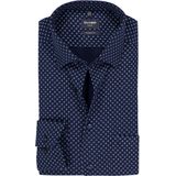 OLYMP - Luxor - Dobby - Marine Blauw - Overhemd - Strijkvrij - Boordmaat 43