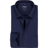 OLYMP - Luxor - Nachtblauw - Modern Fit Overhemd - Strijkvrij