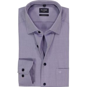 OLYMP - Luxor - Overhemd - Paars - Modern Fit - Strijkvrij