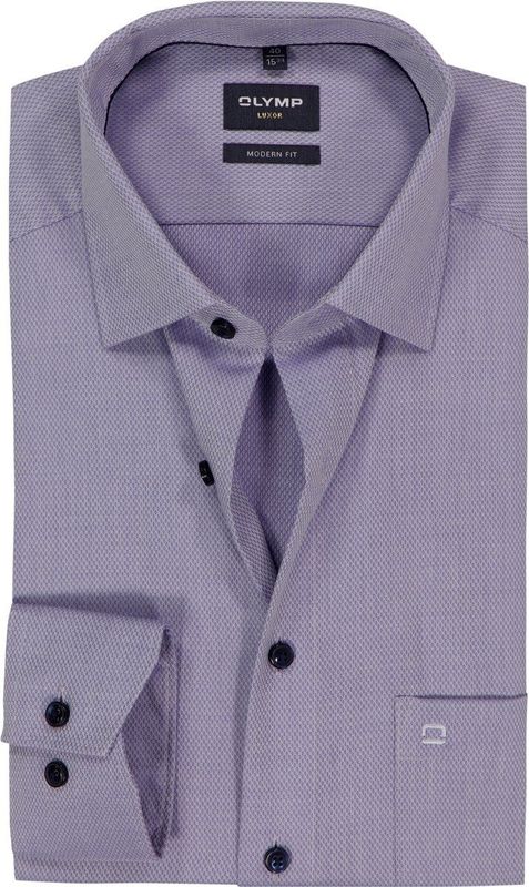 OLYMP - Luxor - Overhemd - Paars - Modern Fit - Strijkvrij