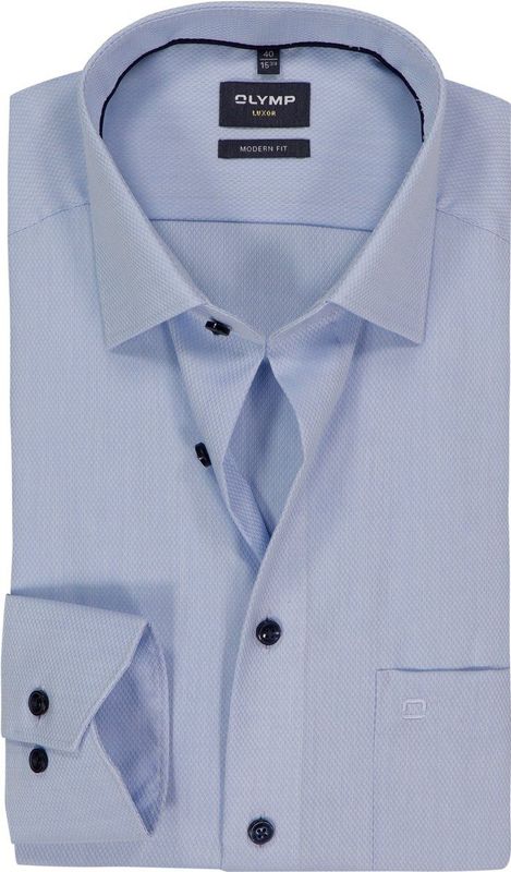 OLYMP - Luxor - Overhemd - Effen Bleu - 100% Katoen - Strijkvrij