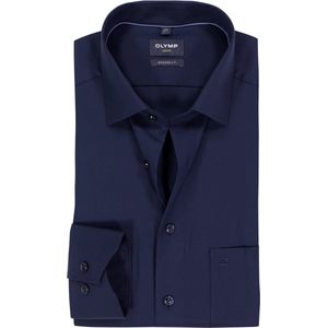 OLYMP - Luxor - Nachtblauw - Modern Fit Overhemd - Strijkvrij