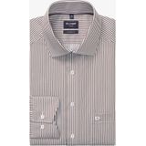 OLYMP - Luxor - Overhemd - Bruin Gestreept - Modern Fit - Strijkvrij