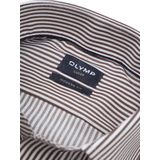 OLYMP - Luxor - Overhemd - Bruin Gestreept - Modern Fit - Strijkvrij